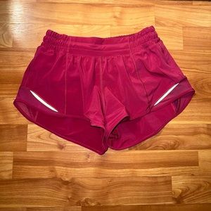 Lululemon dark pink hotty hot shorts 2.5